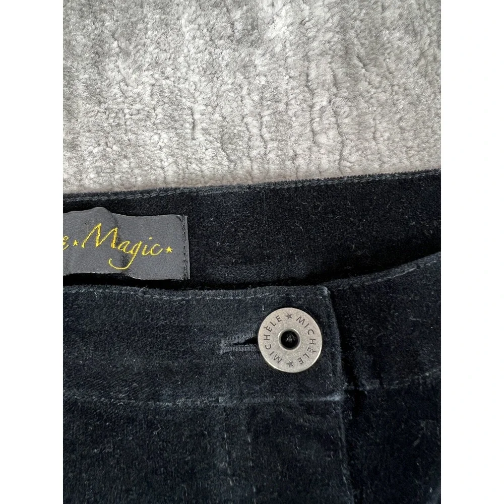 Michèle Magic Velvet Pants Womens 10 Black Straight Leg Shaping Tummy‎ Control